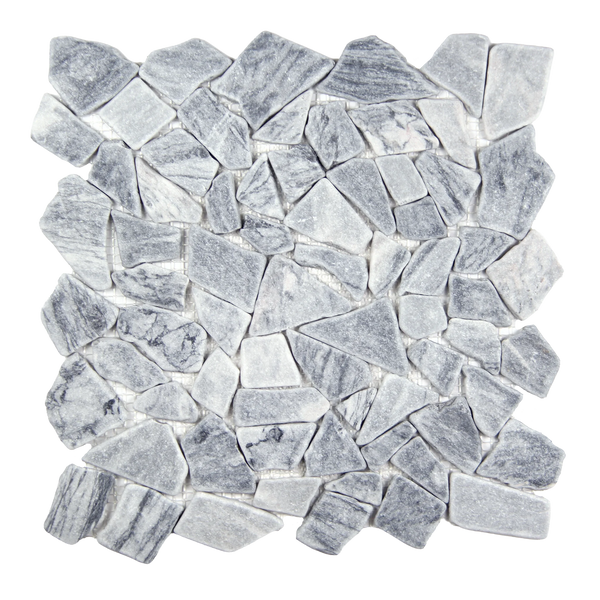 Earthisan Sliced Stone Graphite Grey Mosaic Tile – 12" x 12"