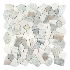Earthisan Sliced Stone Sage Green Mosaic Tile – 12" x 12"