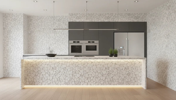 Earthisan Sliced Stone Calacatta Grey Mosaic Tile – 12" x 12"