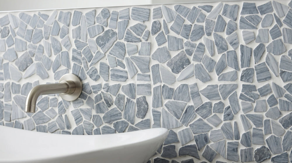 Earthisan Sliced Stone Graphite Grey Mosaic Tile – 12" x 12"