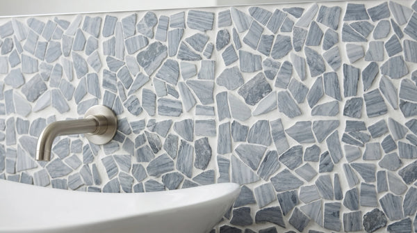 Earthisan Sliced Stone Graphite Grey Mosaic Tile – 12" x 12"