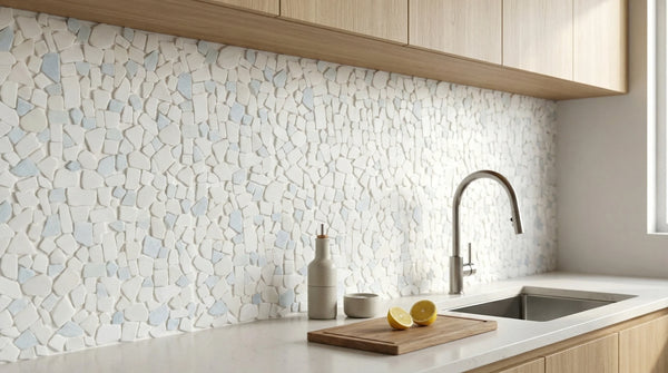 Earthisan Sliced Stone Sky Blue Mosaic Tile – 12" x 12"