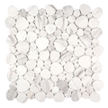 Marnex Sliced Pebble Calacatta Grey Marble Mosaic Tile – 12