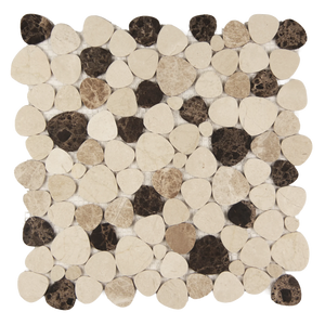Marnex Sliced Pebble Spanish Blend Marble Mosaic Tile – 12" x 12"
