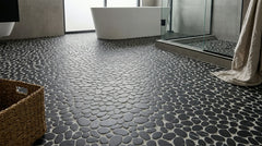 Modcycle Pebble Recycled Glass Black Mosaic Tile – 11.5" x 12" - Sample
