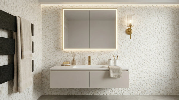 Modcycle Pebble Recycled Glass Calacatta Gold Mosaic Tile – 11.5" x 12"