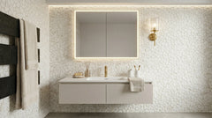 Modcycle Pebble Recycled Glass Calacatta Gold Mosaic Tile – 11.5" x 12" - Sample