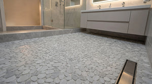 Modcycle Pebble Recycled Glass Grey Bisque Mosaic Tile – 11.5" x 12"