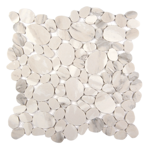 Modcycle Pebble Recycled Glass Grey Bisque Mosaic Tile – 11.5" x 12"