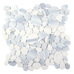 Modcycle Pebble Recycled Glass Sky Blue Mosaic Tile – 11.5" x 12"