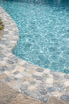 Novare Sliced Stone and Glass Grey Mix Mosaic Tile – 12" x 12" - Sample