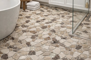 Novare Sliced Stone and Glass Spanish Blend Mosaic Tile – 12" x 12"
