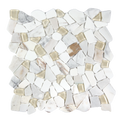 Novare Sliced Stone and Glass Calacatta Gold Mosaic Tile – 12