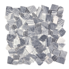 Novare Sliced Stone and Glass Graphite Grey Mosaic Tile – 12" x 12"