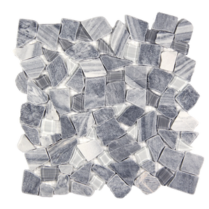 Novare Sliced Stone and Glass Graphite Grey Mosaic Tile – 12" x 12"