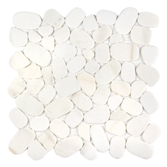 Pebbleluxe Sliced Pebble Stone Calacatta Gold Mosaic Tile – 12" x 12"