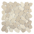 Pebbleluxe Sliced Pebble Stone Camel Mosaic Tile – 12