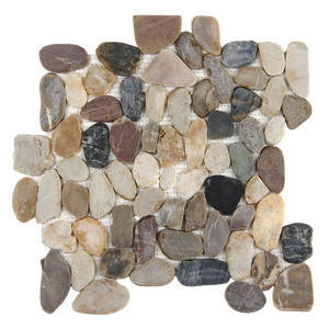 Pebbleluxe Sliced Pebble Stone Espresso Mosaic Tile – 12" x 12"