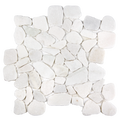 Pebbleluxe Sliced Pebble Stone Frost White Mosaic Tile – 12