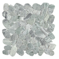 Pebbleluxe Sliced Pebble Stone Sage Green Mosaic Tile – 12