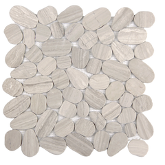 Pebbleluxe Sliced Pebble Stone Sandstone Mosaic Tile – 12" x 12"