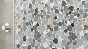 Sivera Sliced Marble and Glass Ash Grey Mosaic Tile – 12" x 12”