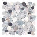 Sivera Sliced Marble and Glass Ash Grey Mosaic Tile – 12