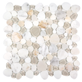 Sivera Sliced Marble and Glass Calacatta Gold Mosaic Tile – 12