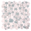 Sivera Sliced Marble and Glass Calacatta Grey Mosaic Tile – 12