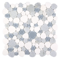 Sivera Sliced Marble and Glass Sky Blue Mosaic Tile – 12
