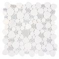 Sivera Sliced Marble and Glass White Mosaic Tile – 12