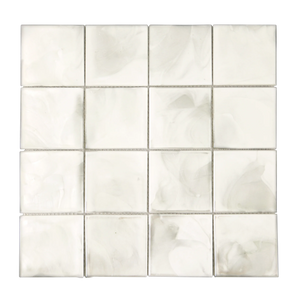 Tirra Square Ivory Hot Glass Mosaic Tile – 11.6" x 11.6"