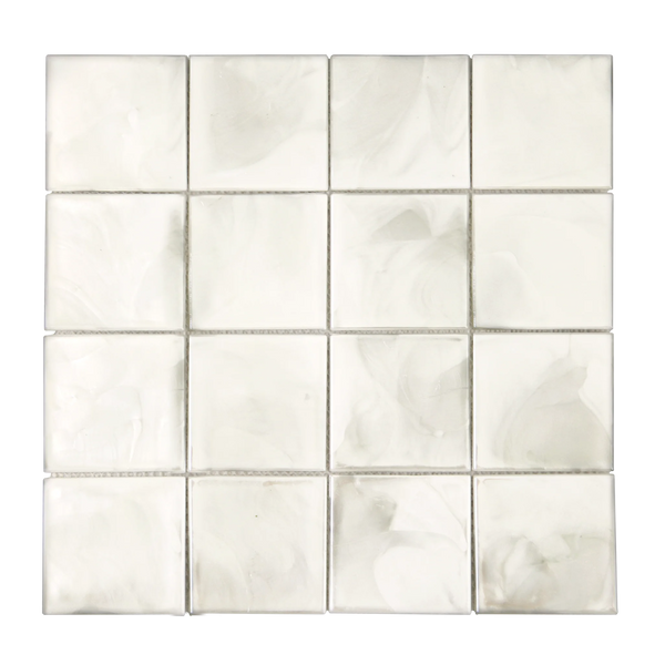 Tirra Square Ivory Hot Glass Mosaic Tile – 11.6" x 11.6"