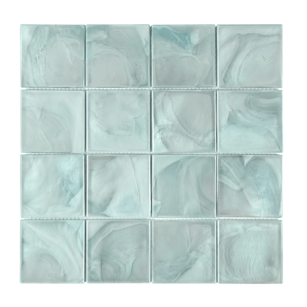 Tirra Square Sage Green Glass Mosaic Tile – 11.6" x 11.6"
