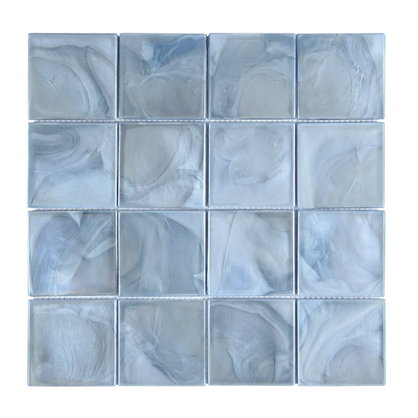 Tirra Square Slate Blue Glass Mosaic Tile – 11.6" x 11.6"