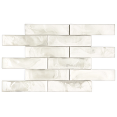 Tirra 2x8 Subway Ivory Hot Glass Mosaic Tile – 15.6" x 11.5"