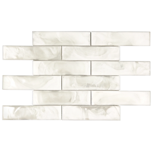 Tirra 2x8 Subway Ivory Hot Glass Mosaic Tile – 15.6" x 11.5"