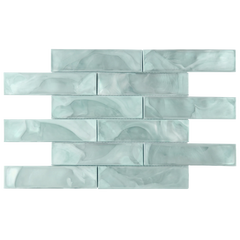 Tirra 2x8 Subway Sage Green Hot Glass Mosaic Tile – 15.6" x 11.5"