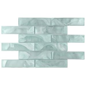 Tirra 2x8 Subway Sage Green Hot Glass Mosaic Tile – 15.6" x 11.5"