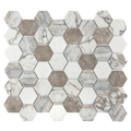 Vistan Hexagon Brown Matte Recycled Glass Mosaic Tile – 11