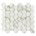 Vistan Hexagon Calacatta Gold Matte Recycled Glass Mosaic Tile – 11