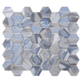 Vistan Hexagon Cobalt Blue Matte Recycled Glass Mosaic Tile – 11